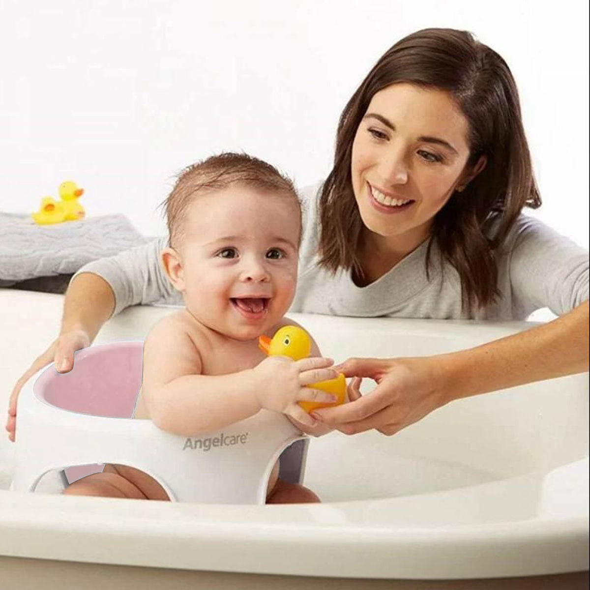 NNEDPE Angelcare AC587 Baby Bath Soft Touch Ring Seat - Pink-2